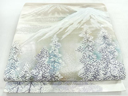 平和屋着物◎六通柄袋帯　木曽路　銀糸　正絹　逸品　CABM8638nb