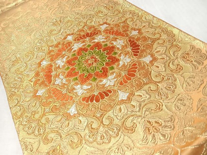 平和屋着物◎六通柄袋帯　唐織　正倉院唐草花文　金糸　正絹　逸品　CABM8691nb