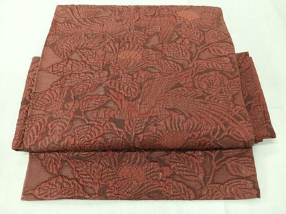 平和屋着物◎つけ帯　ふくれ織　草花文　正絹　逸品　CABM8706nb
