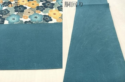 平和屋着物●九寸名古屋帯　型染め　花尽くし　鬼しぼ縮緬　正絹　逸品　CABM8801vp