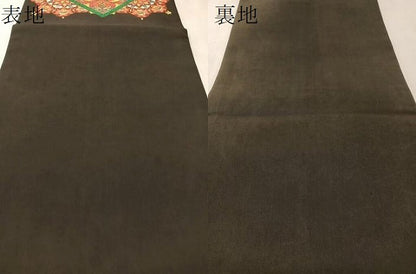 平和屋着物●塩瀬　九寸名古屋帯　花唐草菱文　黒地　金彩　正絹　逸品　CABM8803vp
