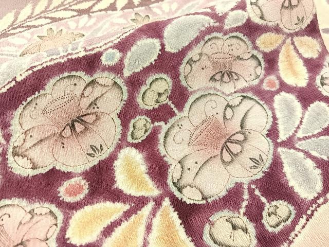 平和屋着物●九寸名古屋帯　作家物　手描き　絞り　辻が花　鬼しぼ縮緬　正絹　逸品　CABM8812vp
