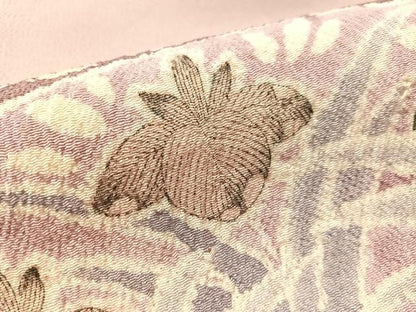 平和屋着物●九寸名古屋帯　作家物　手描き　絞り　辻が花　鬼しぼ縮緬　正絹　逸品　CABM8812vp