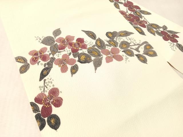 平和屋着物●京友禅作家　山科春宣　九寸名古屋帯　手描き　草花文　金彩　正絹　逸品　CABM8818vp