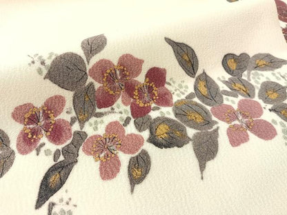 平和屋着物●京友禅作家　山科春宣　九寸名古屋帯　手描き　草花文　金彩　正絹　逸品　CABM8818vp