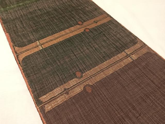 平和屋着物▽西陣 老舗 渡文謹製 手織 すくひ 太鼓柄袋帯 スリーシーズン 春夏秋 横段吉祥文 金糸 証紙付き 正絹 逸品 未使用 CABM8836vp
