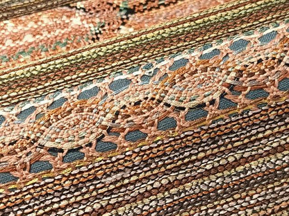 平和屋着物●六通柄袋帯　リボン織　横段文　金銀糸　正絹　逸品　CABM8851vp