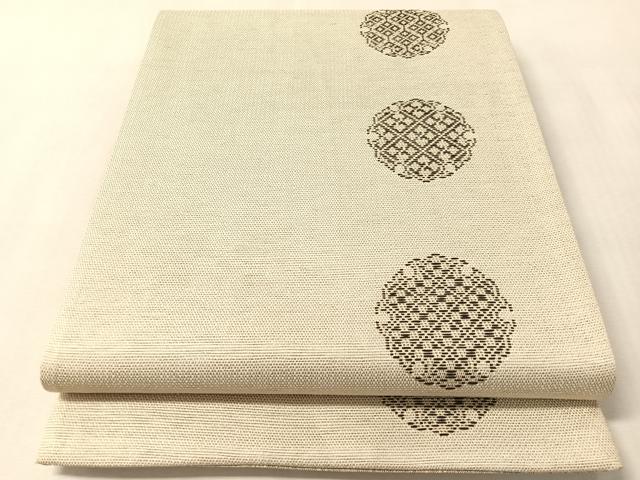 平和屋着物●両面　全通柄袋帯　雪輪吉祥文　正絹　逸品　CABM8858vp
