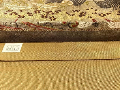 平和屋着物●六通柄袋帯　櫛織　世界自然遺産　金糸　正絹　逸品　CABM8860vp