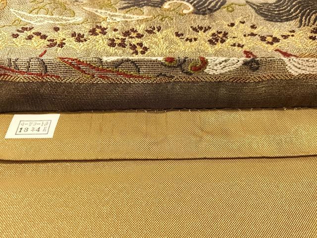 平和屋着物●六通柄袋帯　櫛織　世界自然遺産　金糸　正絹　逸品　CABM8860vp
