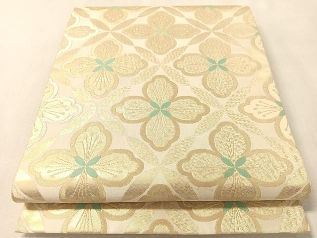 平和屋着物●六通柄袋帯　菱花文　金糸　ますいわ屋扱い　正絹　逸品　CABM8870vp