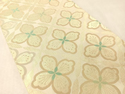 平和屋着物●六通柄袋帯　菱花文　金糸　ますいわ屋扱い　正絹　逸品　CABM8870vp
