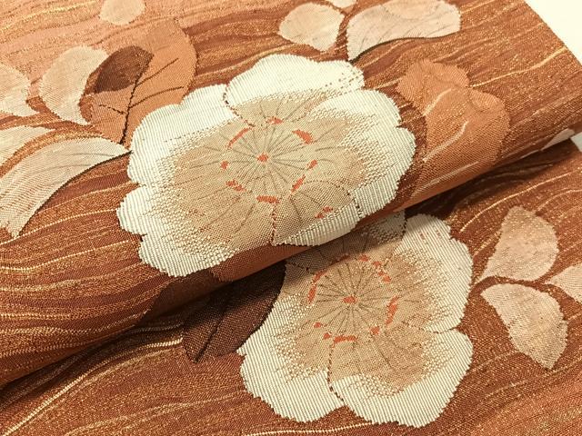 平和屋着物●太鼓柄袋帯　すくい織　辻が花　金糸　正絹　逸品　CABM8879vp