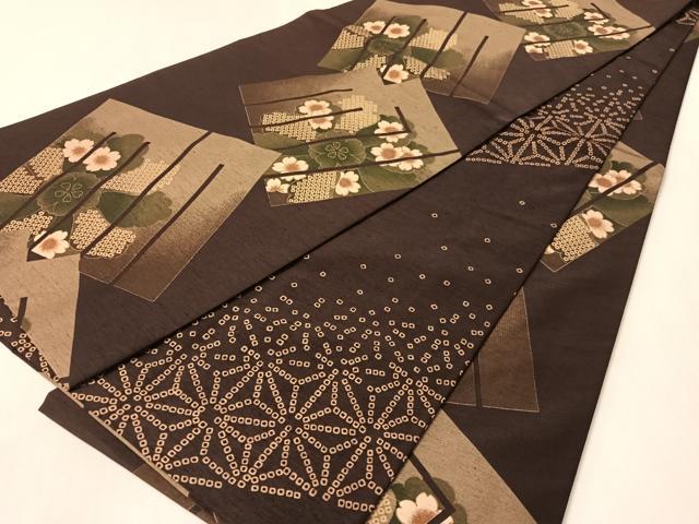 平和屋着物●両面　全通柄　京袋帯　源氏香花文　CABM8881vp
