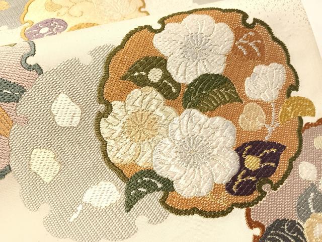 平和屋着物●織紋意匠鈴木　六通柄袋帯　唐織　辻ヶ花雪輪取文様　金糸　正絹　逸品　未使用　CABM8882vp