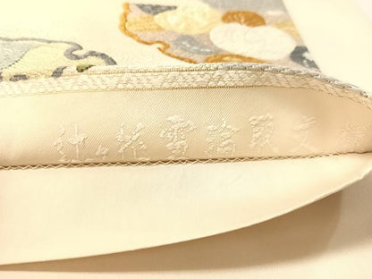 平和屋着物●織紋意匠鈴木　六通柄袋帯　唐織　辻ヶ花雪輪取文様　金糸　正絹　逸品　未使用　CABM8882vp