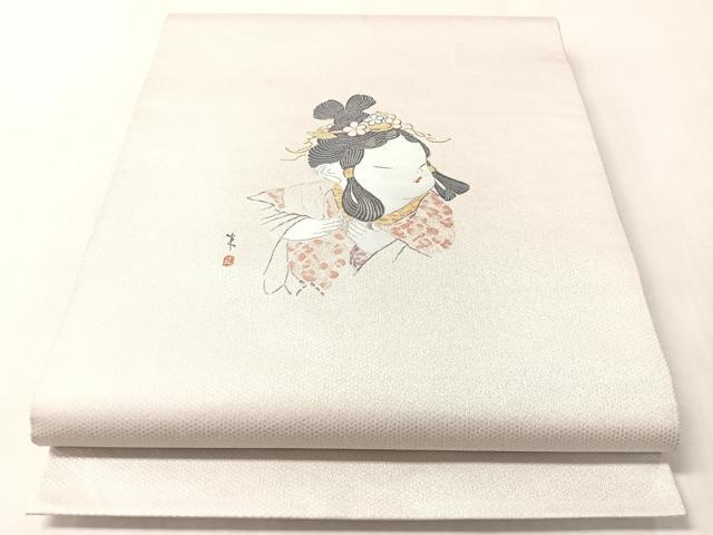 平和屋着物●二代目・由水十久　本加賀友禅　両面　太鼓柄袋帯　衣通王　金銀糸　正絹　逸品　CABM8885vp