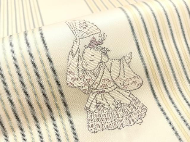 平和屋着物●二代目・由水十久　本加賀友禅　両面　太鼓柄袋帯　衣通王　金銀糸　正絹　逸品　CABM8885vp