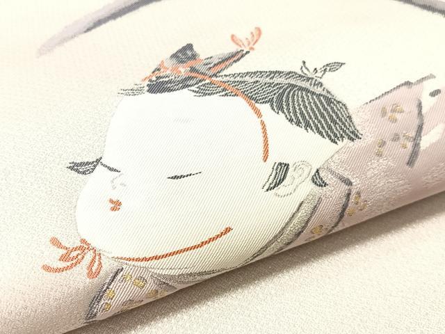 平和屋着物●二代目・由水十久　本加賀友禅　両面　太鼓柄袋帯　寿舞　金銀糸　正絹　逸品　CABM8886vp
