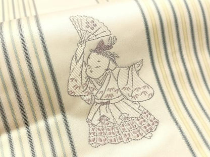 平和屋着物●二代目・由水十久　本加賀友禅　両面　太鼓柄袋帯　寿舞　金銀糸　正絹　逸品　CABM8886vp