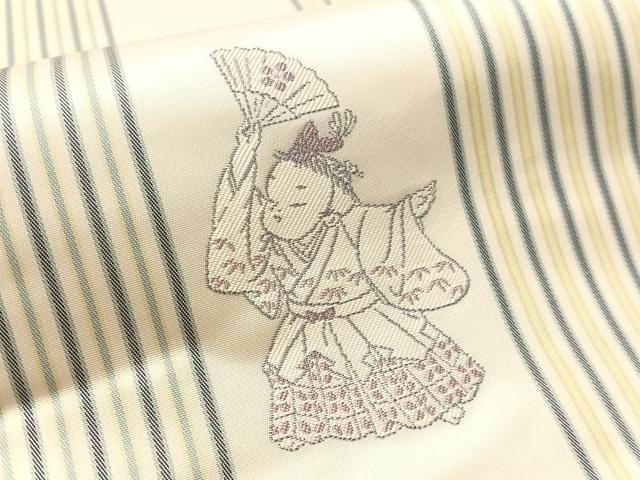 平和屋着物●二代目・由水十久　本加賀友禅　両面　太鼓柄袋帯　寿舞　金銀糸　正絹　逸品　CABM8886vp