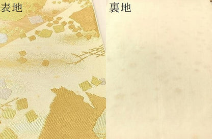 平和屋着物●西陣　川島織物　六通柄　本袋帯　破れ箔散らし　金銀糸　正絹　逸品　CABM8896vp