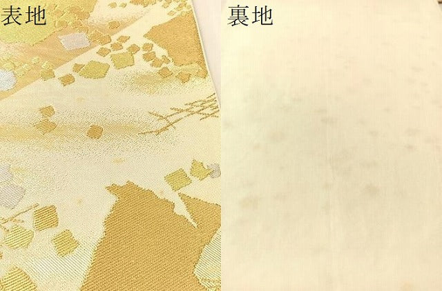 平和屋着物●西陣　川島織物　六通柄　本袋帯　破れ箔散らし　金銀糸　正絹　逸品　CABM8896vp