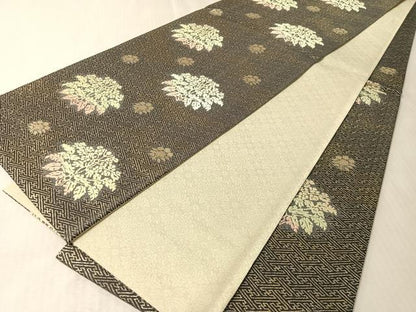 平和屋着物●六通柄袋帯　唐織　天平唐花文錦文様　金糸　正絹　逸品　CABM8902vp