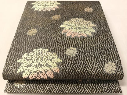 平和屋着物●六通柄袋帯　唐織　天平唐花文錦文様　金糸　正絹　逸品　CABM8902vp