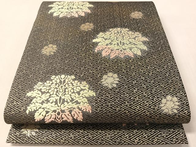 平和屋着物●六通柄袋帯　唐織　天平唐花文錦文様　金糸　正絹　逸品　CABM8902vp