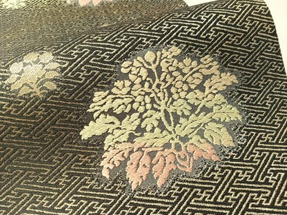 平和屋着物●六通柄袋帯　唐織　天平唐花文錦文様　金糸　正絹　逸品　CABM8902vp