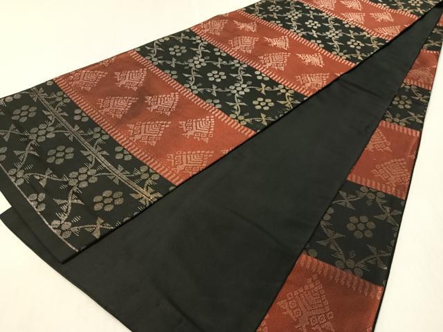 平和屋着物●全通柄袋帯　横段吉祥文　金糸　正絹　逸品　CABM8908vp