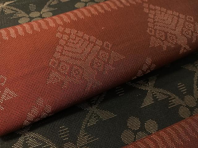 平和屋着物●全通柄袋帯　横段吉祥文　金糸　正絹　逸品　CABM8908vp