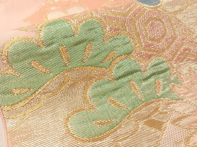 平和屋着物●西陣　川島織物　六通柄　本袋帯　冊子花文　金糸　正絹　逸品　CABM8940vp　