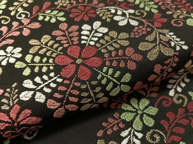 平和屋着物●六通柄　本袋帯　唐織　都錦　黒地　金糸　三越扱い　正絹　逸品　CABM8950vp