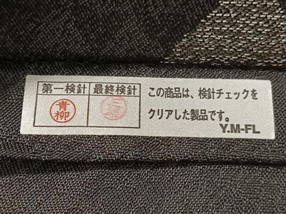 平和屋着物●全通柄袋帯　鱗文様　黒地　銀糸　正絹　逸品　CABM9115vp