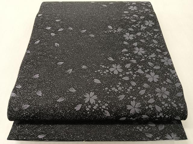 平和屋着物●両面　太鼓柄袋帯　市松流水枝垂れ花文　金糸　正絹　逸品　未使用　CABM9116vp