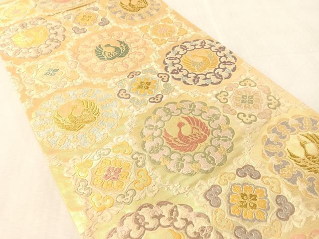 平和屋着物●六通柄袋帯　唐織　正倉院鳳凰花文　金糸　引箔　正絹　逸品　CABM9119vp