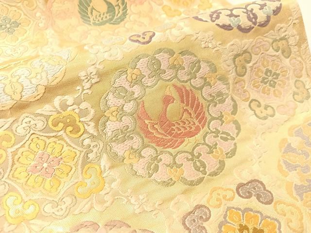 平和屋着物●六通柄袋帯　唐織　正倉院鳳凰花文　金糸　引箔　正絹　逸品　CABM9119vp