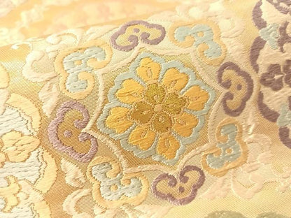平和屋着物●六通柄袋帯　唐織　正倉院鳳凰花文　金糸　引箔　正絹　逸品　CABM9119vp