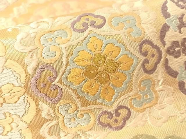 平和屋着物●六通柄袋帯　唐織　正倉院鳳凰花文　金糸　引箔　正絹　逸品　CABM9119vp