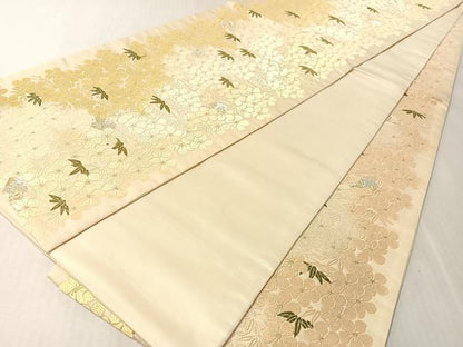 平和屋着物●全通柄袋帯　唐織　松竹梅宝尽くし　金銀糸　正絹　逸品　CABM9127vp