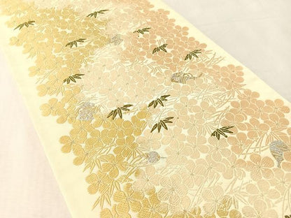 平和屋着物●全通柄袋帯　唐織　松竹梅宝尽くし　金銀糸　正絹　逸品　CABM9127vp