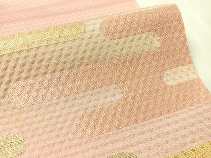 平和屋着物●太鼓柄袋帯　エ霞文　金糸　正絹　逸品　CABM9143vp