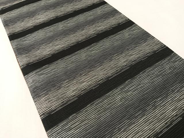 平和屋着物●両面　全通柄袋帯　本場奄美大島紬　大島紬美術館　霞文　金通し地　証紙付き　正絹　逸品　未使用　CABM9151vp