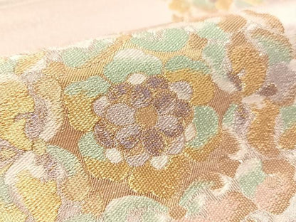 平和屋着物●西陣　服部織物謹製　六通柄袋帯　正倉院花文　金銀糸　正絹　逸品　CABM9155vp