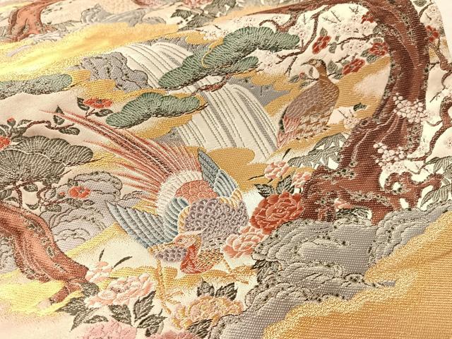 平和屋着物●西陣の老舗　1782年創業　山下織物　全通柄袋帯　山楽襖絵図　金糸　証紙付き　正絹　逸品　未使用　CABM9165vp