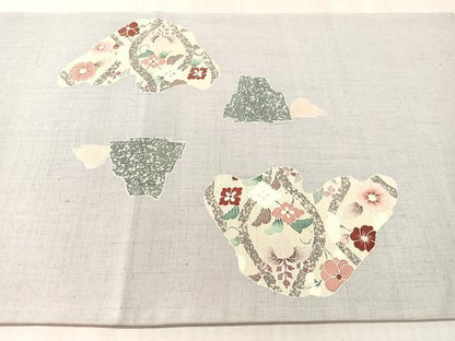 平和屋着物●太鼓柄袋帯　作家物　築地　重ね山花文　金彩　正絹　逸品　CABM9171vp