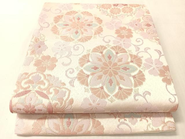 平和屋着物●H・L（アッシュエル）　HENRI-LUC CHAPUIS　全通柄袋帯　花唐草文　金糸　未使用　CABM9175vp