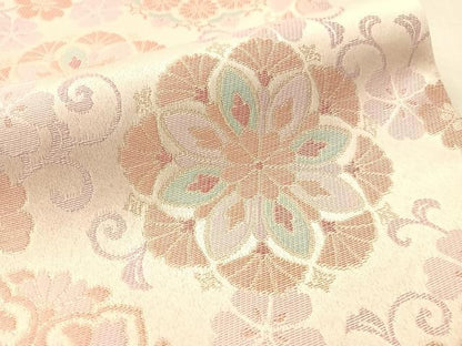 平和屋着物●H・L（アッシュエル）　HENRI-LUC CHAPUIS　全通柄袋帯　花唐草文　金糸　未使用　CABM9175vp
